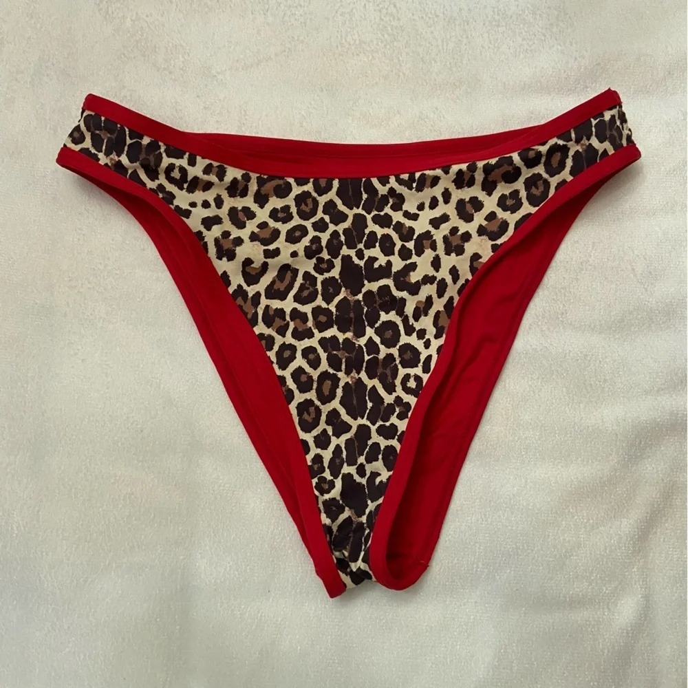 New! Frankie's Bikinis Dove Leopard Print Bikini Bottom 1006
